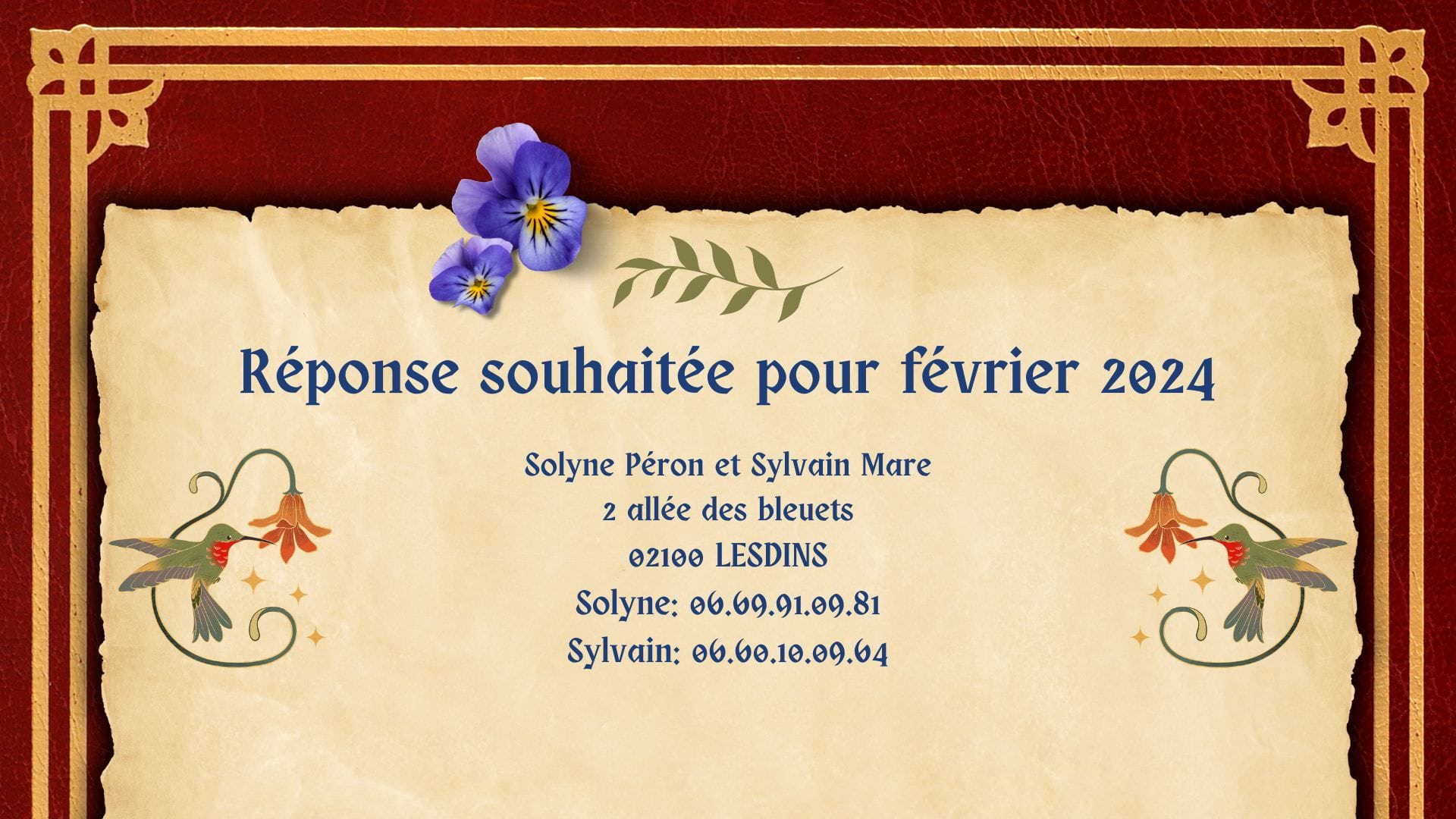 réponse souhaitée