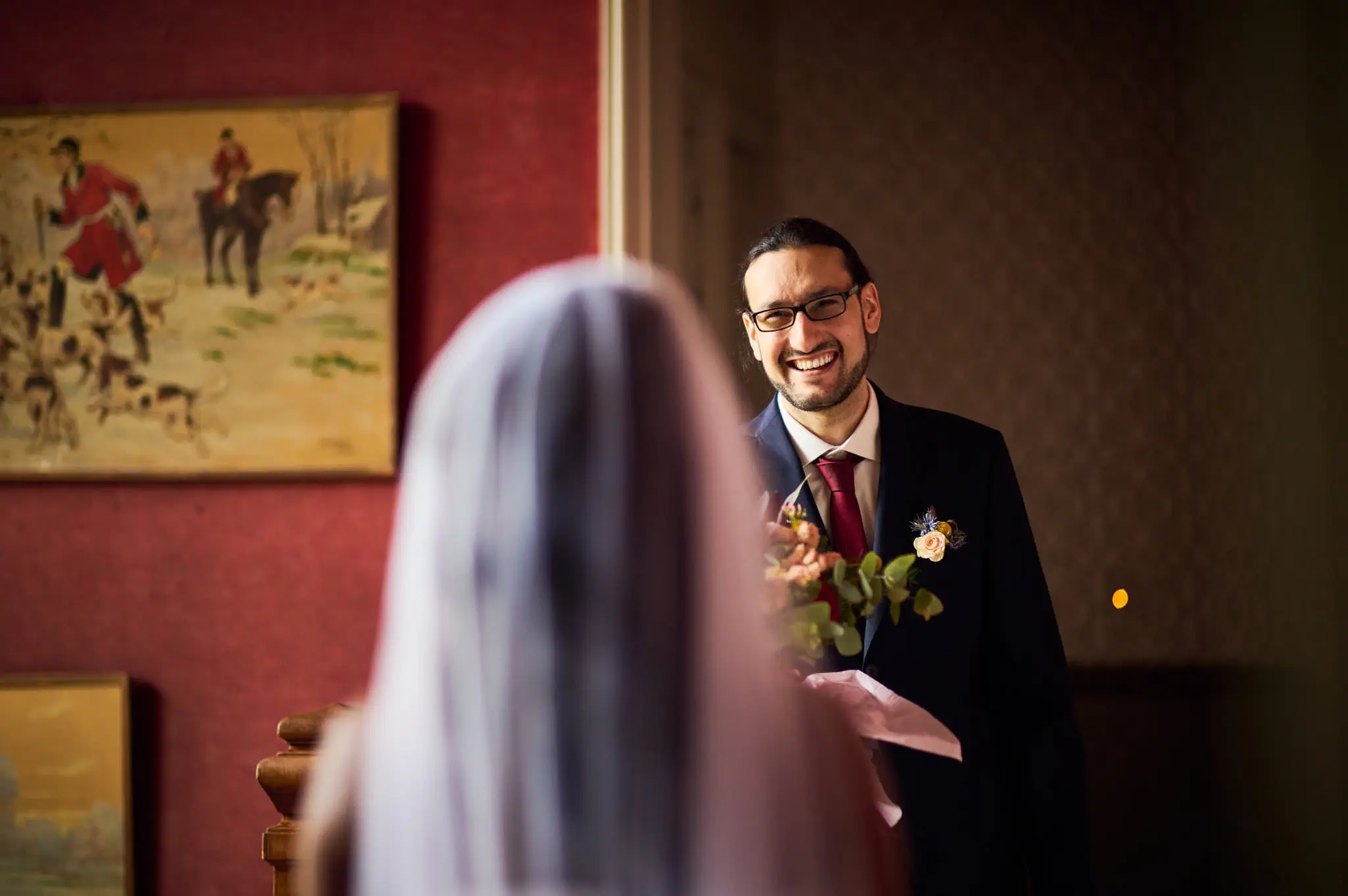 first look découverte des mariés au château de la tour à gouvieux