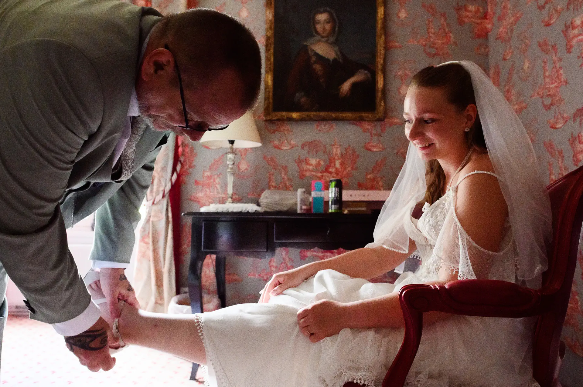 mariage péparatifs mariée avec son père abbaye de morienval